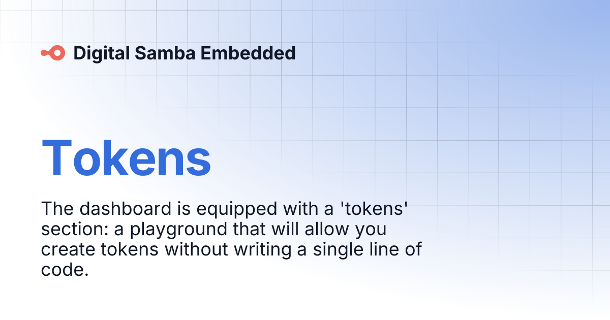 Tokens | Digital Samba Embedded